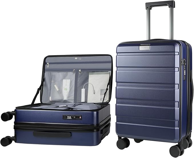 KROSER Carry On Luggage with Spinner Wheels & Built-in TSA Lock, Expandable Top by KROSER