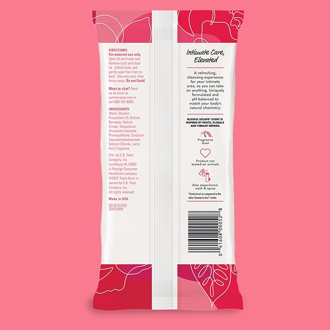Summer's Eve Blissful Escape Feminine Wipes, Gentle pH-Balanced Formula Helps - Image 3
