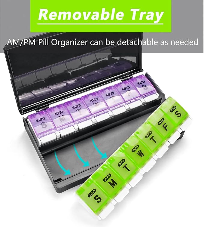 Extra Large Weekly Pill Organizer 2 Times a Day - Image 5