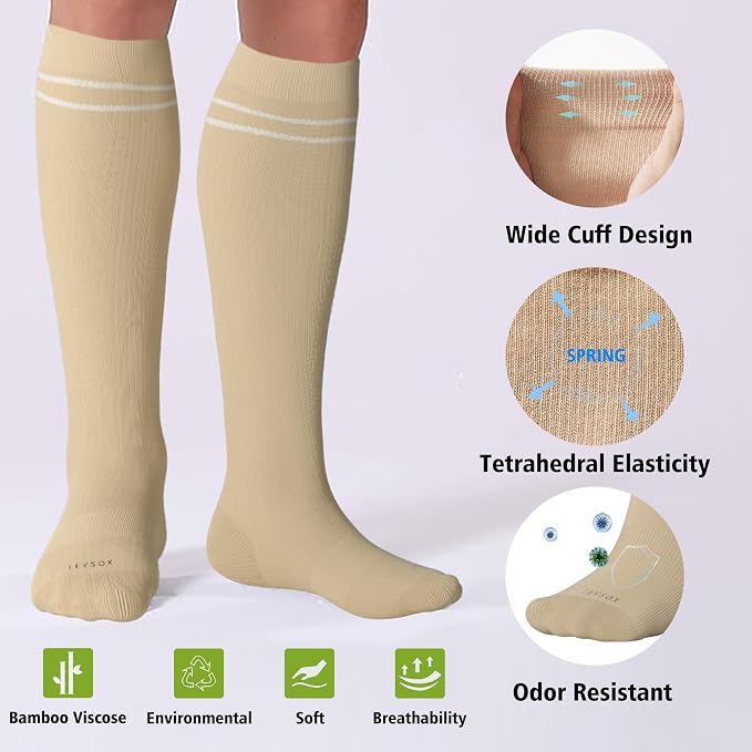 LEVSOX Compression Socks for Pregnant Women 20-30 mmHg Knee High Cute Funny - Image 3