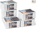 Clothes Storage Bags, Foldable Thick Fabric Blanket Storage Bags, Large Clear by Hopack