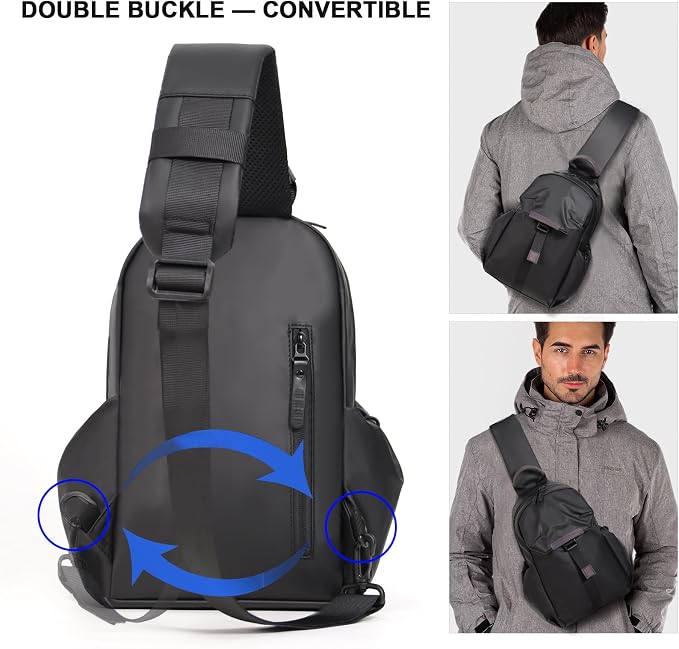 Crossbody Messenger Bag for Women Men Travel Backpack Convertibale Sling Bag - Image 3