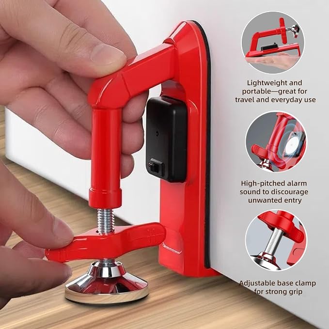 Portable Alarm Door Stopper, Portable Door Jammer, Travel Anti Theft Door - Image 3