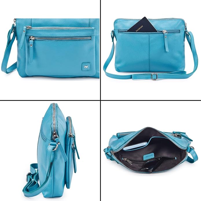 Wise Owl Accessories Small Soft Pebbled Real Leather Crossbody Handbags Purses - Image 6