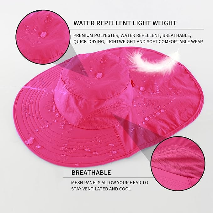 Home Prefer Outdoor UPF50+ Sun Hat Wide Brim Mesh Fishing Hat - Image 3