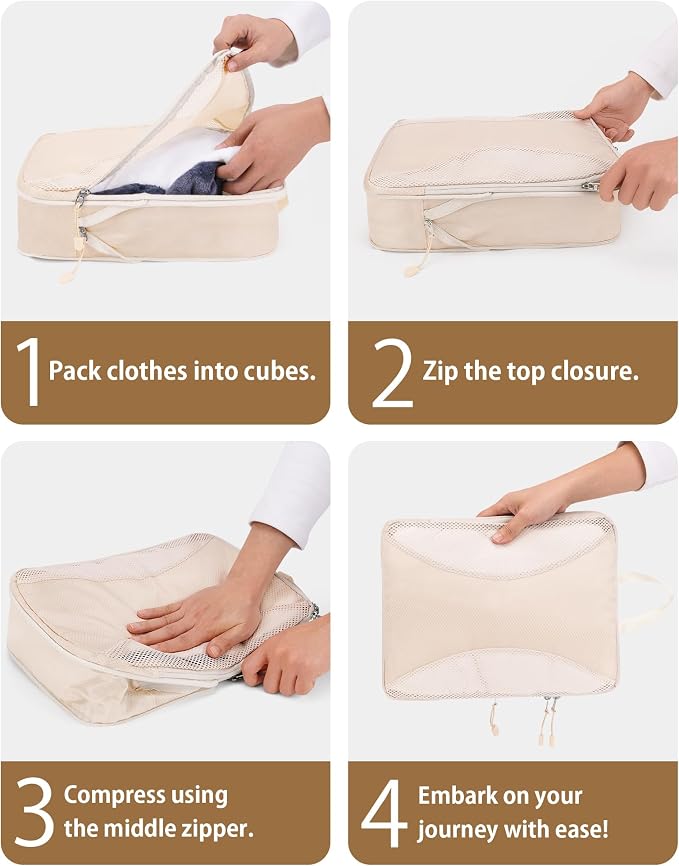 Compression Packing Cubes 12 Set, Suitcase Organizers, Extendable Packing Cubes - Image 8