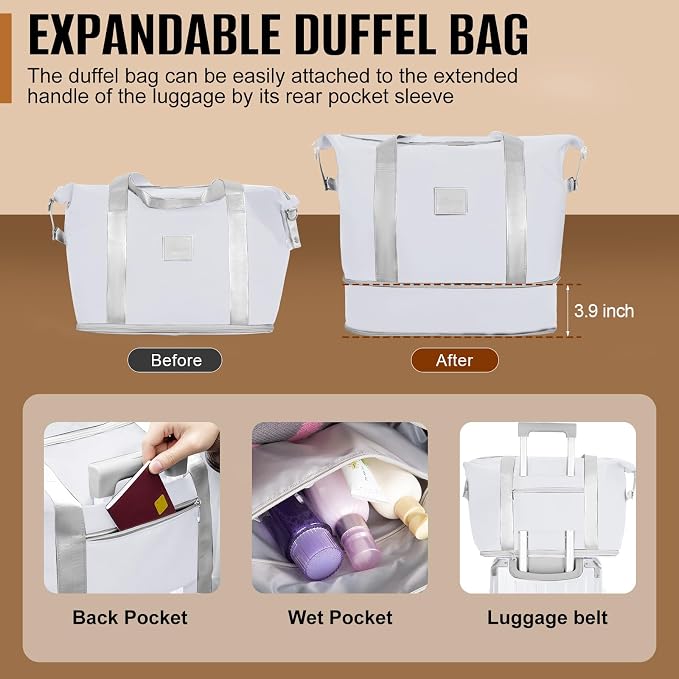 Romswi Suitcase Set with TSA Lock Cup Holder, Hardside Spinner Suitcase with - Image 7