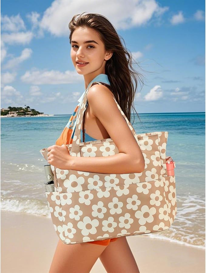 Beach Pool Bags Tote for Women Ladies Large Gym Tote Carry On Bag - Image 8