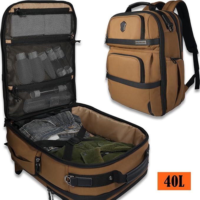 WELKINLAND 20-Pockets Travel Backpack, Carry-On luggage backpacks, 16-Inch - Image 5