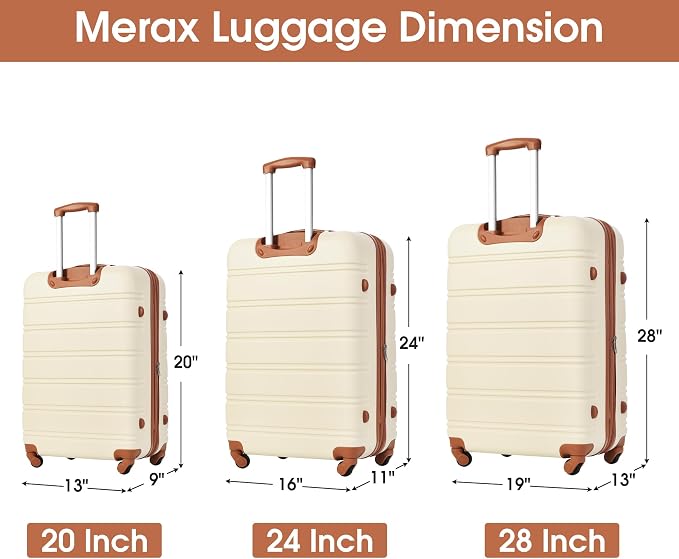 Merax Luggage sets of 3 Piece Carry on Luggage Airline Approved, Hard Case - Image 6