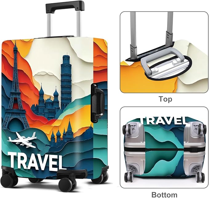 Luggage Cover Washable Suitcase Protector Anti-Scratch, Stretchable Fit - Image 3