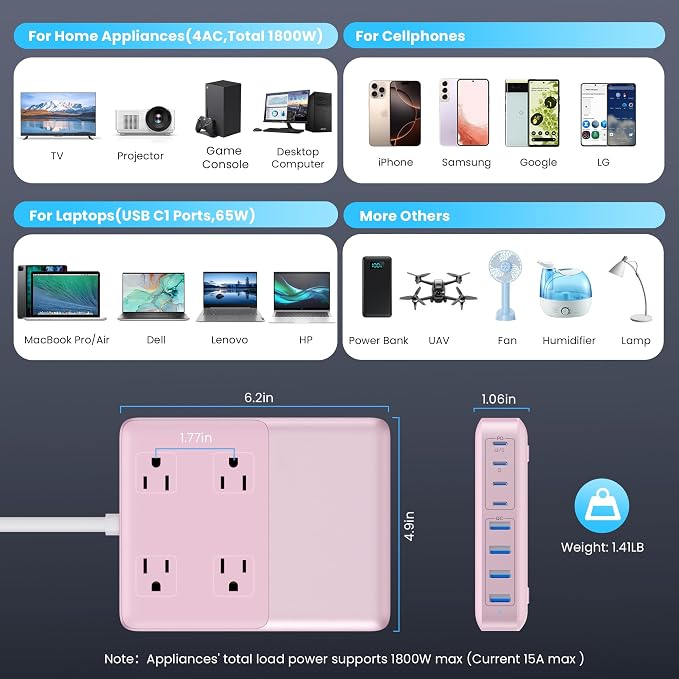12-in-1 Charging Station USB C Power Strip - Image 5