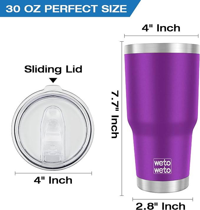 WETOWETO 30oz Tumbler, Stainless Steel Vacuum Insulated Water Coffee Tumbler Cup - Image 3