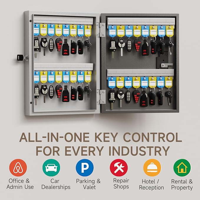 WeHere 32 Key Lock Box Wall Mount, Smart Key Cabinet - Image 6