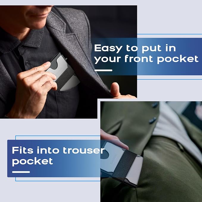 Mens Business Card Holder, Slim Card Wallet - Image 5