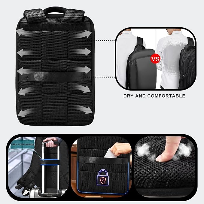 ZINMARK Slim Expandable 15 15.6 16 Inch Laptop Backpack Anti Theft Travel - Image 5