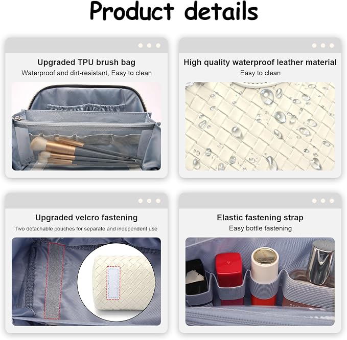 BOYATU Travel Makeup Bags for Women: Large Cosmetic Bag - Image 3