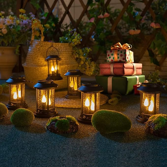 Beautyard Outdoor Solar Candles Lights Flickering Decorative Lantern Stake - Image 4