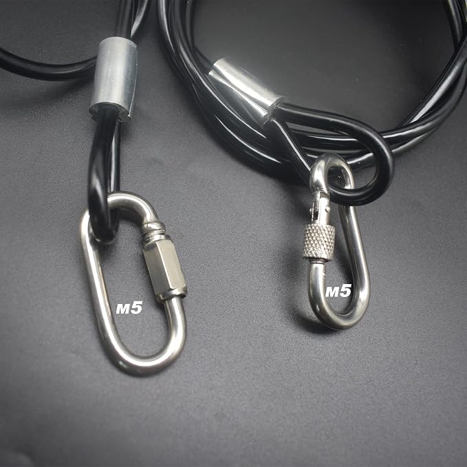 5FT 6mm Stainless Steel Security Cable Lock, Braided Steel Vinyl Coated Safety - Image 5