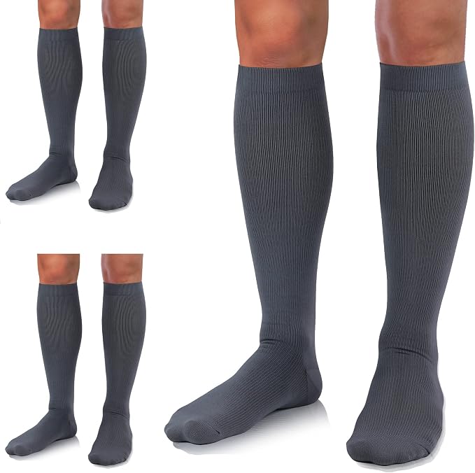 Medical Compression Socks for Women and Men 3 Pairs 20-30 mmHg Knee High by UUSOCKS
