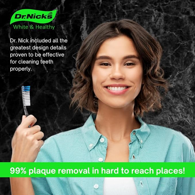 Dr. Nicks White & Healthy The Big Clean Large Toothbrush Medium Soft - Image 5