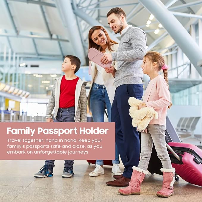 Travel Passport Wallets, Airtag Lightweight Family Passport Holder - Image 7