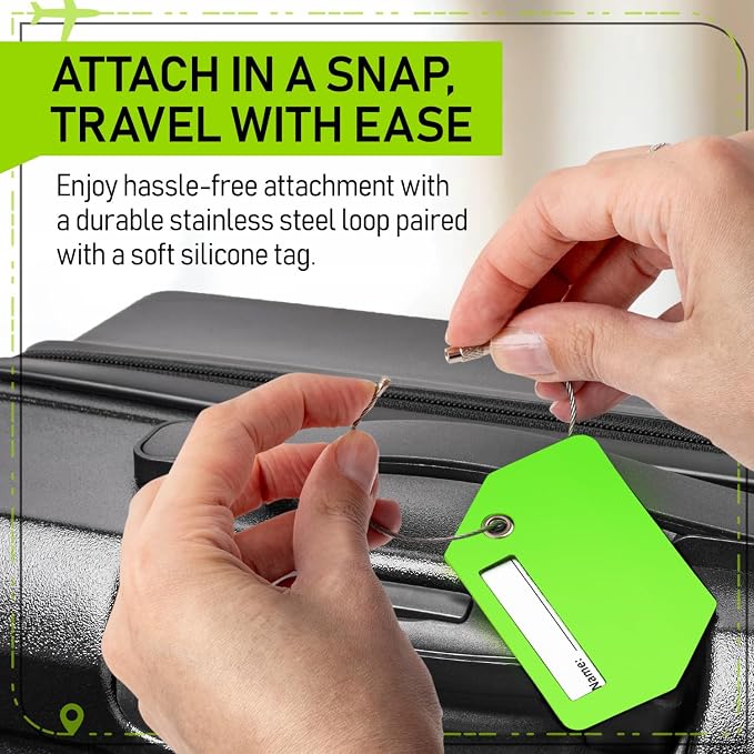 Untethered Ultimate Travel Set: 4 Premium Luggage Straps and 4 Silicone Tags - Image 8