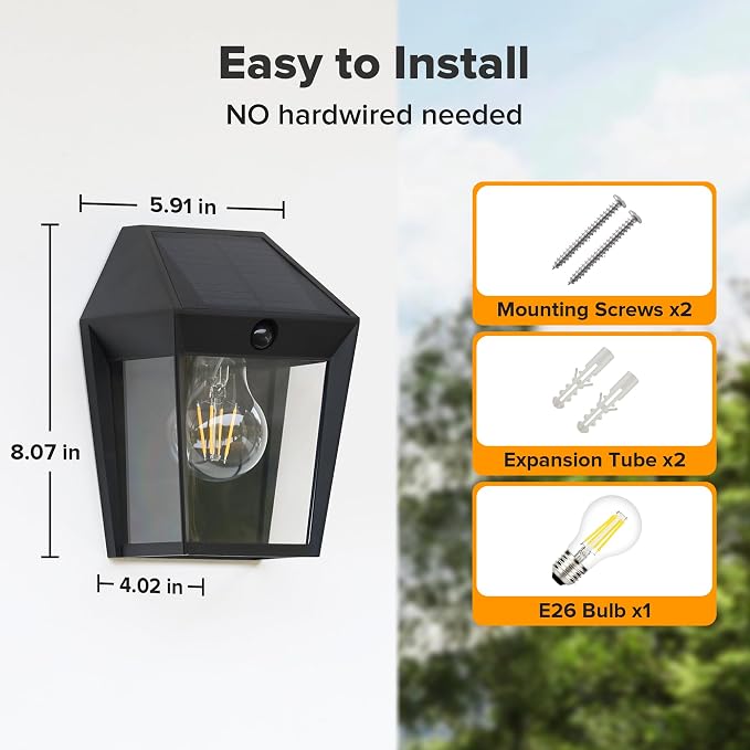 LUTEC Solar Wall Lights Outdoor, Solar Wall Lanterns - Image 7