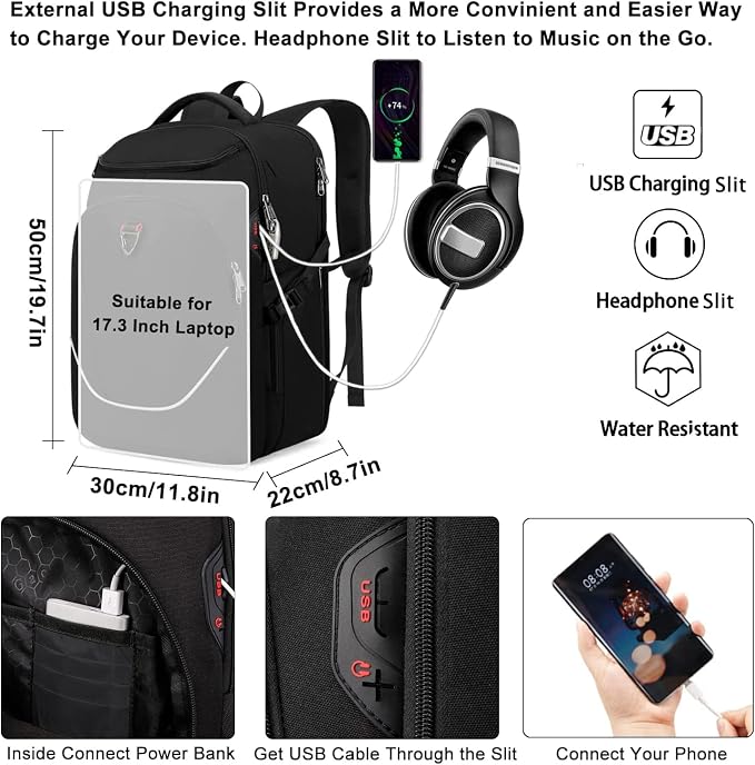 Travel Laptop Backpack, Anti Theft Backpack - Image 4