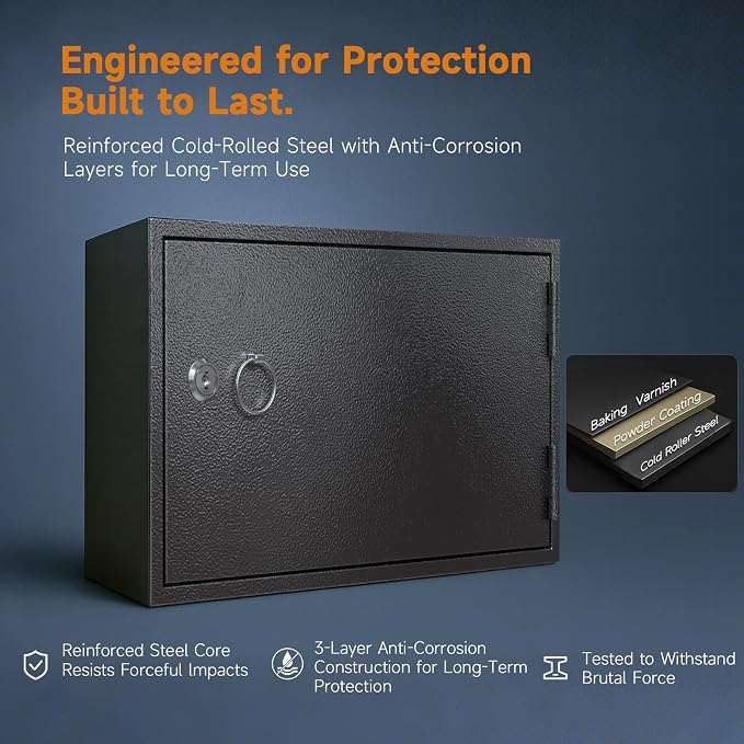 WeHere Key Lock Box for 60 Keys, Wall Mount Key Cabinet - Image 3