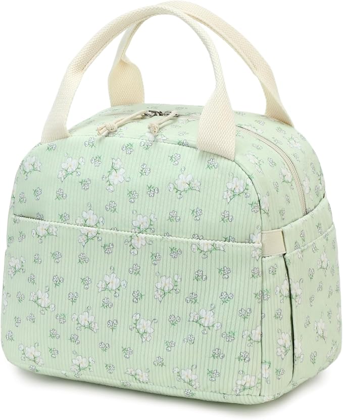 Bluboon Lunch Bag for Women Men Cute Corduroy Lunch Tote Bags Reusable by BLUBOON