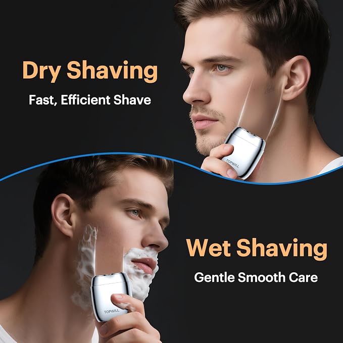 All-Metal Mini Electric Shaver for Travel Men– Smooth & Close Shave, Portable - Image 5