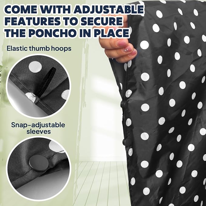 ANYOO Waterproof Rain Poncho Lightweight Reusable Hiking Hooded Coat Jacket - Image 4