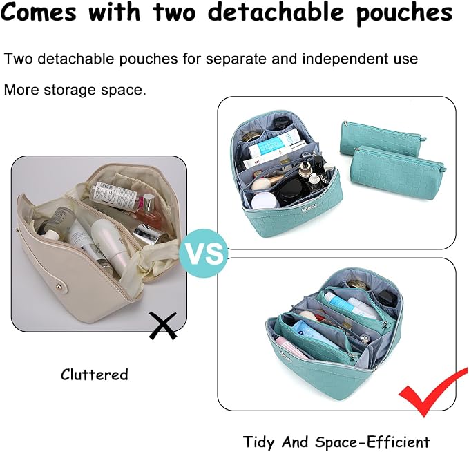 BOYATU Travel Makeup Bag Organizer Cosmetic Bag: 3 Pcs Set Make up Bags - Image 6