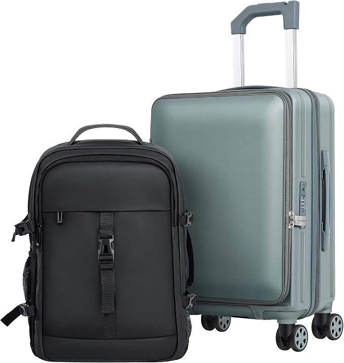 buy 0ne get 0ne free! Carry On Luggage Front Opening 20in Suitcase by Sinouso
