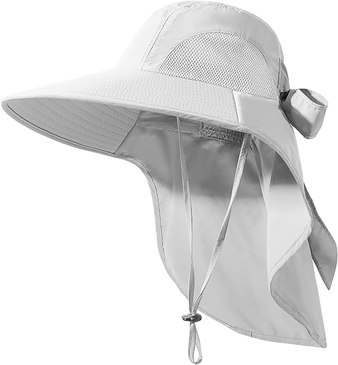Womens Sun Hat UV Protection, Foldable Waterproof Wide Brim Bucket Hats by DOCVIT