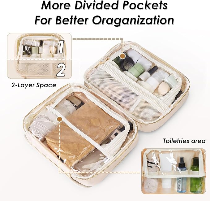 Travel Toiletry Makeup Bag for Women Hanging Toiletry Bag Cosmetic Organizer - Image 4
