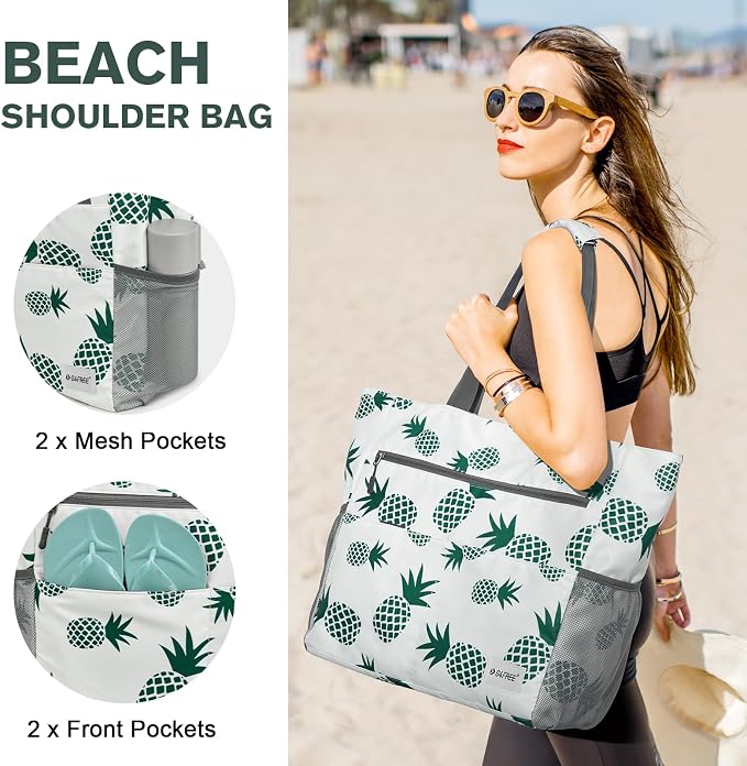 G4Free Beach Bag, Waterproof Sandproof Beach Tote Bag, Large Capacity Foldable - Image 2