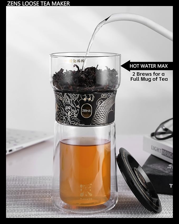 ZENS Cool Glass Teapot with Infuser, Smart One Touch Tea Maker - Image 3