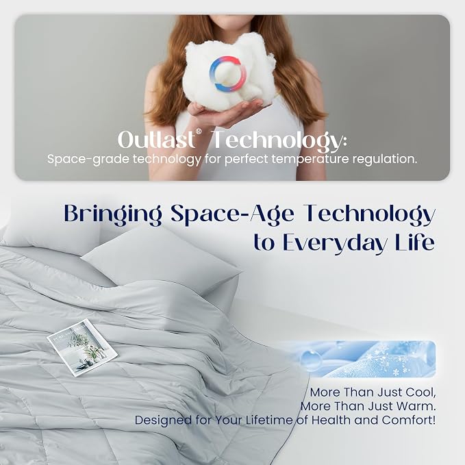 Dream Valley® Outlast® Cooling Comforter, Throw Size, Breathable NASA-Grade - Image 3