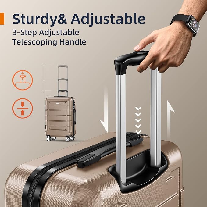 SHOWKOO Luggage Sets Expandable PC+ABS Durable Suitcase Double Wheels TSA Lock - Image 6