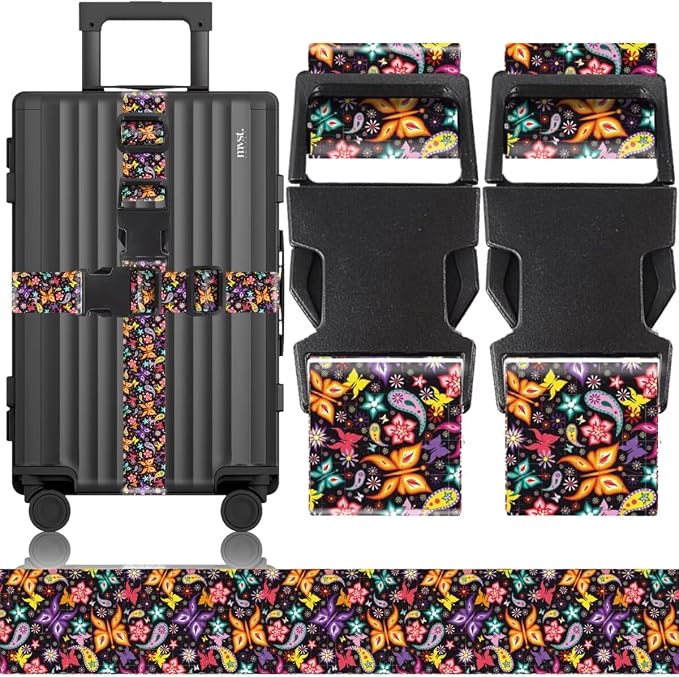 2 Pack Luggage Straps for Suitcases Adjustable Luggage Belt TSA Approved by Unknown
