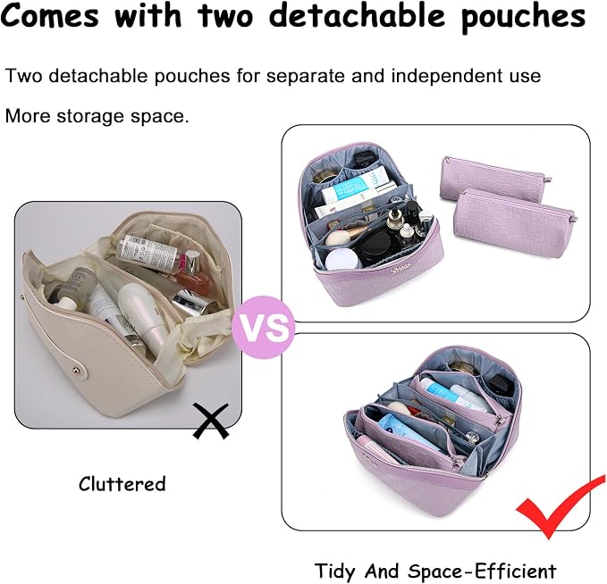 Travel Makeup Bag Organizer Cosmetic Bag: 3 Pcs Set Make up Bags - Image 7
