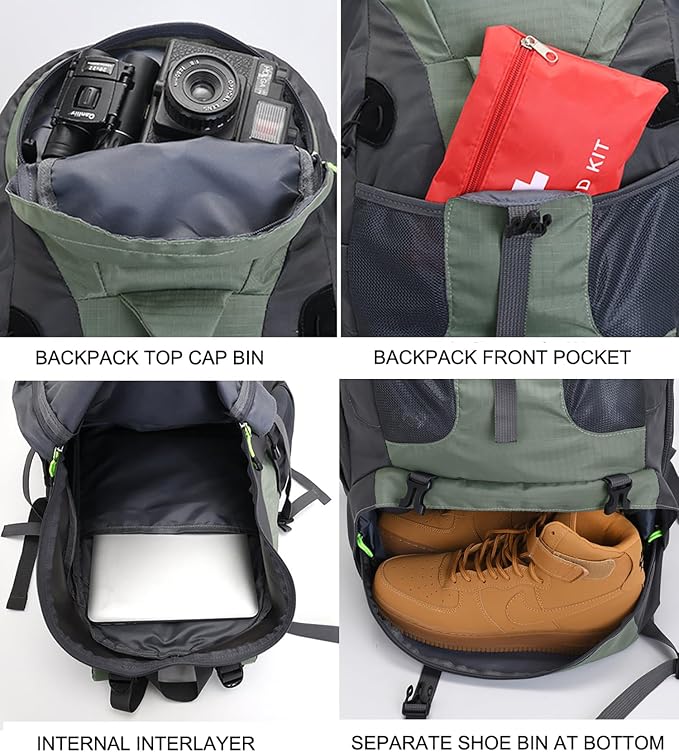 Bseash 50L Hiking Backpack, Water Resistant Lightweight Outdoor Sport Daypack - Image 5