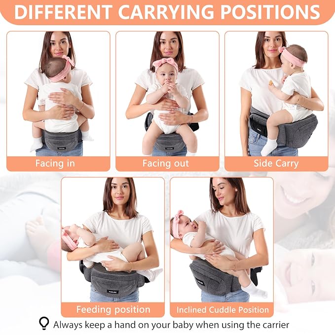 HKAI Baby Hip Carrier, Mom’s Choice Award Winner, Baby Carrier - Image 8