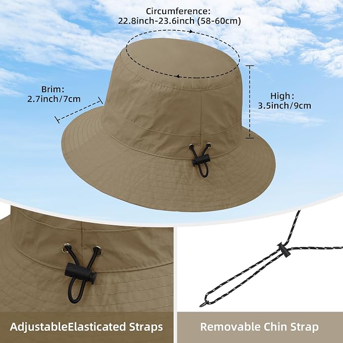 Durio Waterproof Bucket Hats for Woman UPF 50+ Sun Hat UV Protection Packable - Image 3