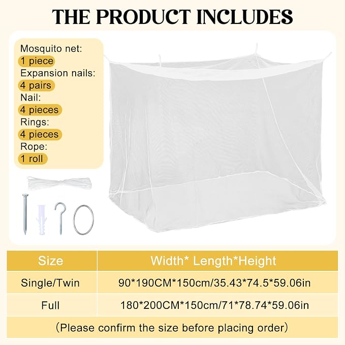 4 Corners Mosquito Net for Mosquiteros para Camas Bed Canopies Netting Bed - Image 2