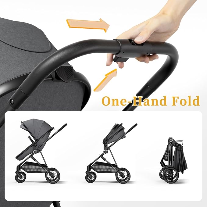 Lite 2.0 Baby Stroller with Newborn Mode, 2-in-1 Foldable Infant Stroller with - Image 4