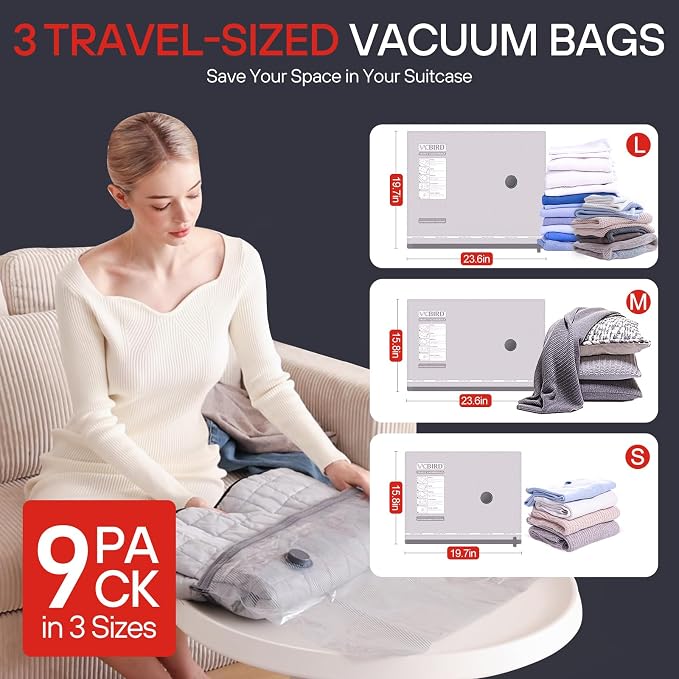 VMstr 9 Pack Vacuum Storage Bags - Image 2