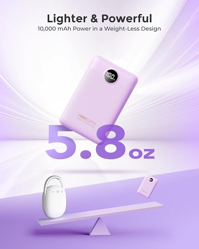 VEEKTOMX Small Portable Charger, Mini Power Bank 10000mAh, PD 22.5W Fast - Image 2
